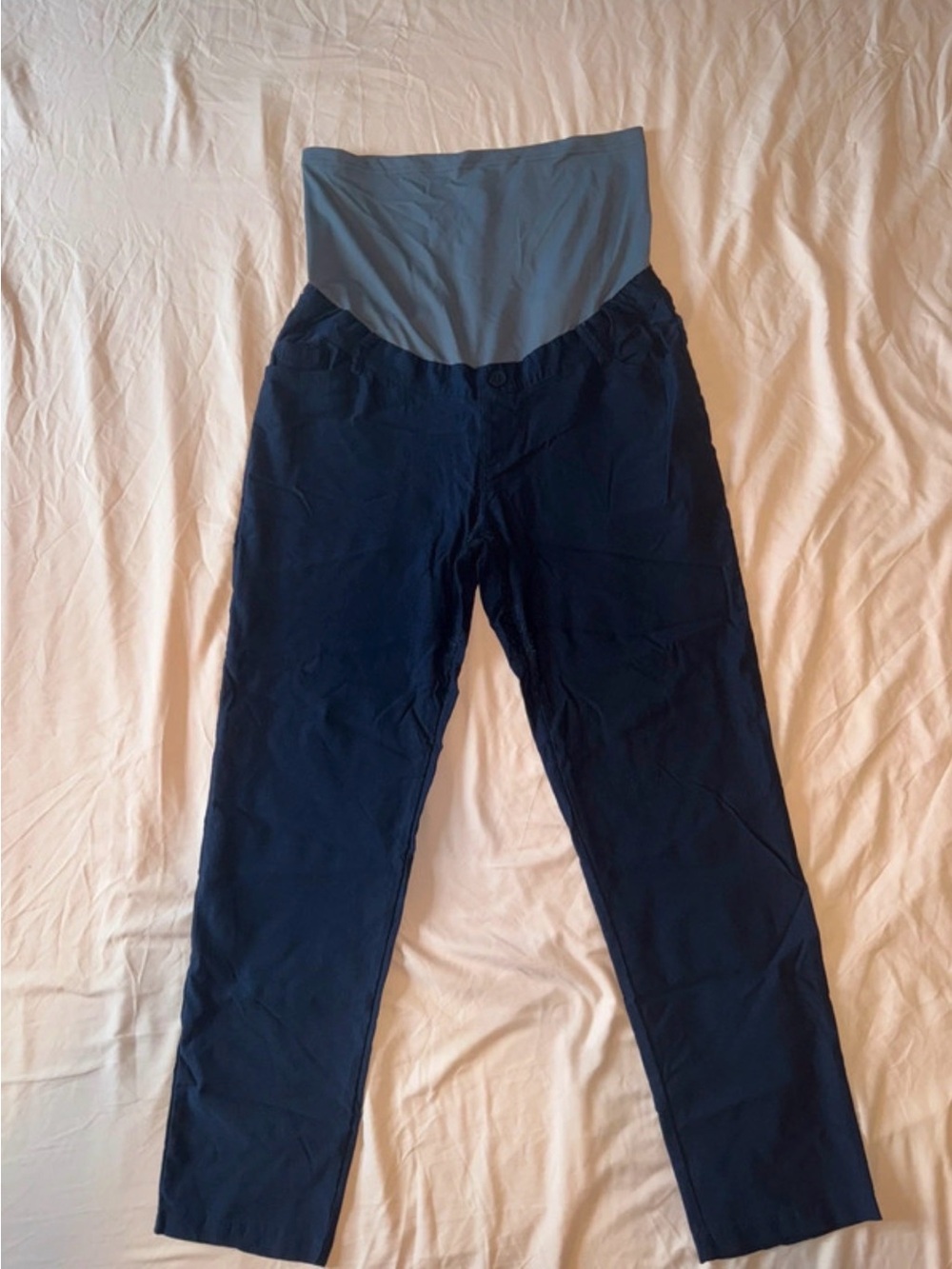 Maternity/Youth Navy Pants with Gray Waistband